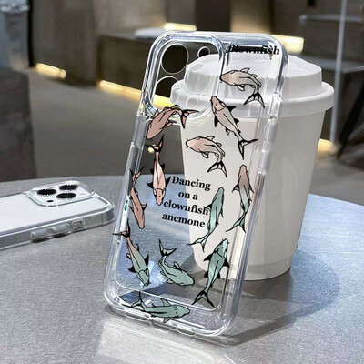 Minkštas skaidrus telefono dėklas, skirtas Samsung Galaxy A15 A35 A55 A34 A54 A33 A53 5G S24 Ultra S23 S21 FE S22 Plus vasaros vandenyno gyvūnų dangtelis