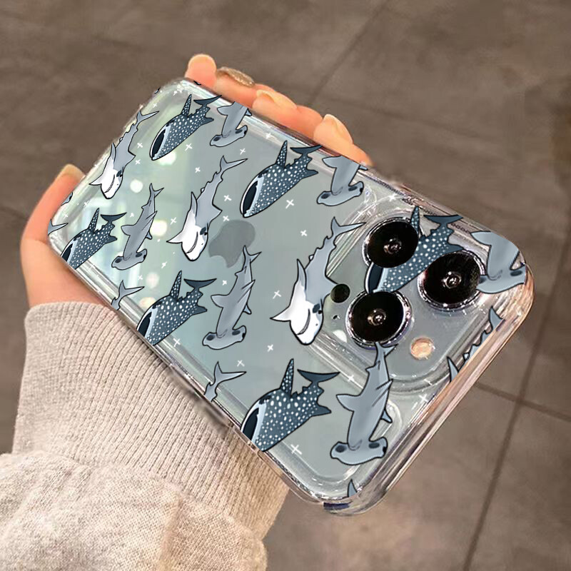 Mekana prozirna telefonska maska za Samsung Galaxy A15 A35 A55 A34 A54 A33 A53 5G S24 Ultra S23 S21 FE S22 Plus Summer Ocean Animals Cover