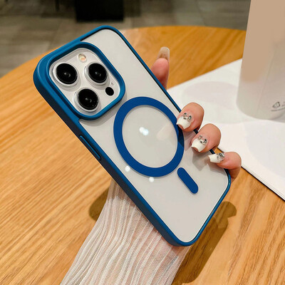 Για Magsafe μαγνητική ασύρματη θήκη φόρτισης για Samsung Galaxy S24 S23 S22 Ultra Plus S23 FE S24 FE Μαλακό διαφανές κάλυμμα τηλεφώνου