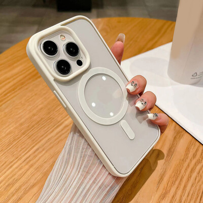 Για Magsafe μαγνητική ασύρματη θήκη φόρτισης για Samsung Galaxy S24 S23 S22 Ultra Plus S23 FE S24 FE Μαλακό διαφανές κάλυμμα τηλεφώνου