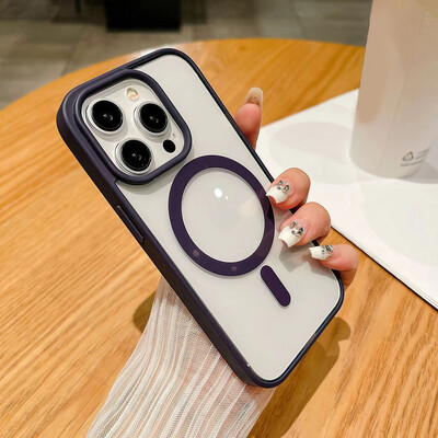 Για Magsafe μαγνητική ασύρματη θήκη φόρτισης για Samsung Galaxy S24 S23 S22 Ultra Plus S23 FE S24 FE Μαλακό διαφανές κάλυμμα τηλεφώνου