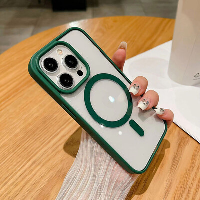 Για Magsafe μαγνητική ασύρματη θήκη φόρτισης για Samsung Galaxy S24 S23 S22 Ultra Plus S23 FE S24 FE Μαλακό διαφανές κάλυμμα τηλεφώνου