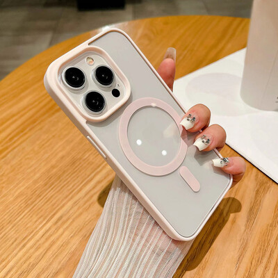 Για Magsafe μαγνητική ασύρματη θήκη φόρτισης για Samsung Galaxy S24 S23 S22 Ultra Plus S23 FE S24 FE Μαλακό διαφανές κάλυμμα τηλεφώνου