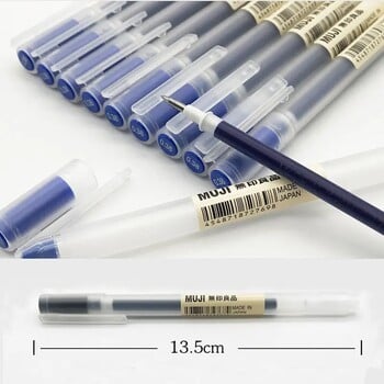 Στυλό 0,38/0,5 χιλιοστών Fine Gel Pen Blue/Black Ink MUJIs Refills Rod Handle Gel στυλό Σχολικό Γραφείο Γραφείου Φοιτητών Γράψιμο Γραφικό