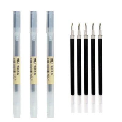 0,38/0,5 mm Fina gel olovka s plavom/crnom tintom MUJIs Refill Drška za šipke Gel olovka Školska kemijska olovka Ured Studentski pisaći pribor