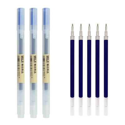 0,38/0,5 mm Fina gel olovka s plavom/crnom tintom MUJIs Refill Drška za šipke Gel olovka Školska kemijska olovka Ured Studentski pisaći pribor