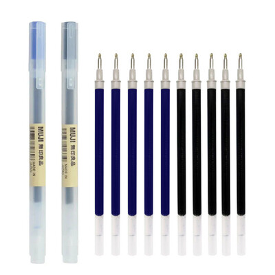 0,38/0,5 mm Fina gel olovka s plavom/crnom tintom MUJIs Refill Drška za šipke Gel olovka Školska kemijska olovka Ured Studentski pisaći pribor