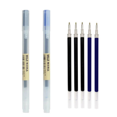0,38/0,5 mm Fina gel olovka s plavom/crnom tintom MUJIs Refill Drška za šipke Gel olovka Školska kemijska olovka Ured Studentski pisaći pribor