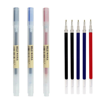 0,38/0,5 mm Fina gel olovka s plavom/crnom tintom MUJIs Refill Drška za šipke Gel olovka Školska kemijska olovka Ured Studentski pisaći pribor