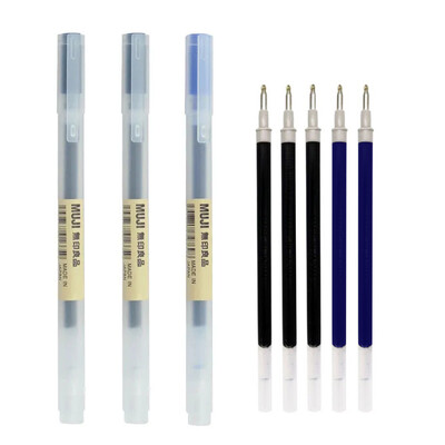 0,38/0,5 mm Fina gel olovka s plavom/crnom tintom MUJIs Refill Drška za šipke Gel olovka Školska kemijska olovka Ured Studentski pisaći pribor