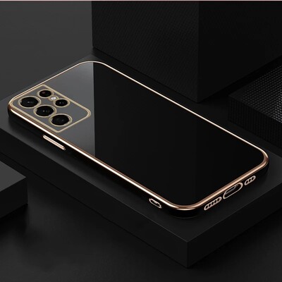 Επιμετάλλωση θήκη τηλεφώνου σιλικόνης για Samsung Galaxy S24 S23 S22 S21 S20 Ultra Plus FE Αντικραδασμικό κάλυμμα για Samsung Note 20 Ultra Capa