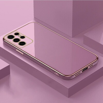 Επιμετάλλωση θήκη τηλεφώνου σιλικόνης για Samsung Galaxy S24 S23 S22 S21 S20 Ultra Plus FE Αντικραδασμικό κάλυμμα για Samsung Note 20 Ultra Capa