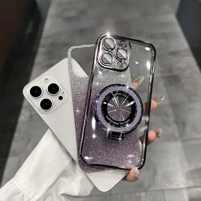 Glitter Magsafe konzoltartó tok Samsung Galaxy S23 S22 S25 S21 FE S24 Plus Note 20 S23 S24 Ultra puha A55 A35 A53 borítóhoz