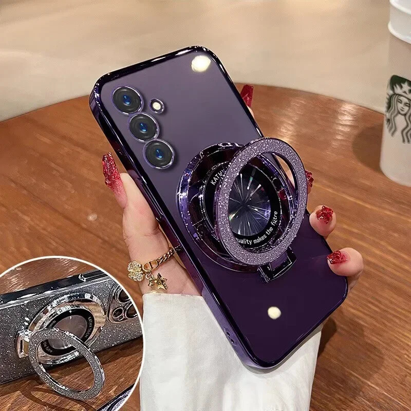 Glitter Magsafe konzoltartó tok Samsung Galaxy S23 S22 S25 S21 FE S24 Plus Note 20 S23 S24 Ultra puha A55 A35 A53 borítóhoz