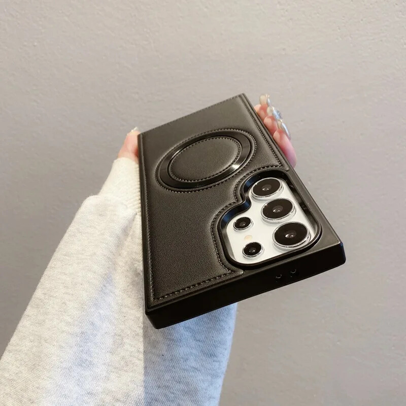 Za bežično punjenje telefonske futrole za Samsung Galaxy S24 Plus S24 Ultra PU kožne magnetne zaštitne maske protiv pada