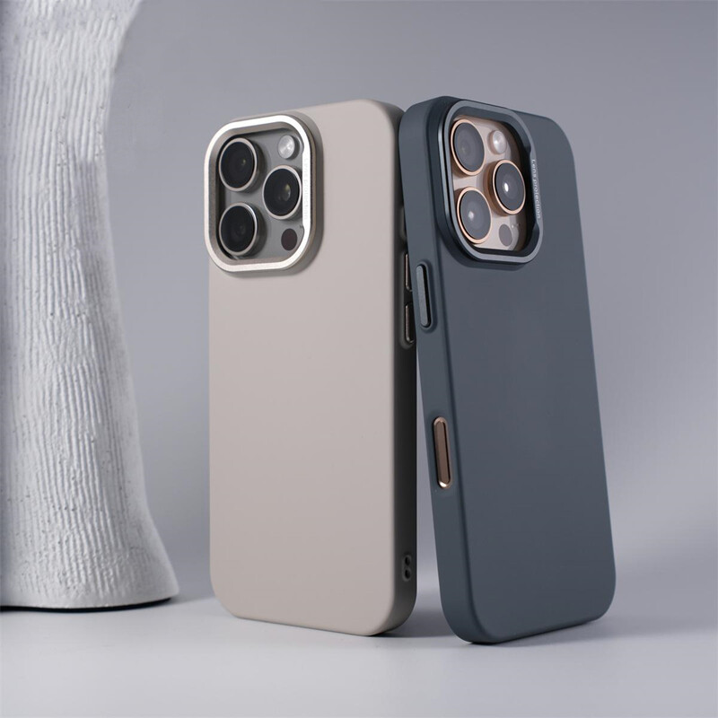 Jednostavna jednobojna Magsafe telefonska torbica za iphone 16 pro max 15 Pro 14 13 Luksuzna metalna leća Flocking obloga Poklopac za bežično punjenje