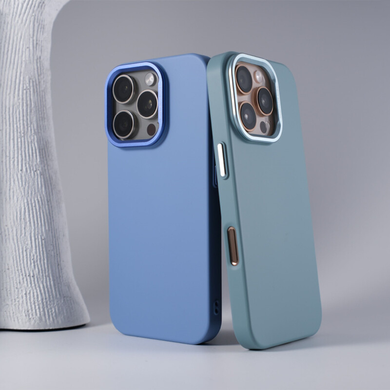 Jednostavna jednobojna Magsafe telefonska torbica za iphone 16 pro max 15 Pro 14 13 Luksuzna metalna leća Flocking obloga Poklopac za bežično punjenje