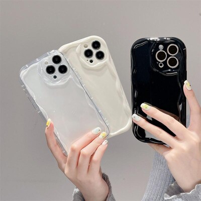 Clear Soft Wave telefontok Samsung Galaxy S24 Ultra S22 S23 Plus S20 S21 FE A55 A35 A54 A24 A14 A34 A53 A33 A15 A25 A50 A30 telefonhoz