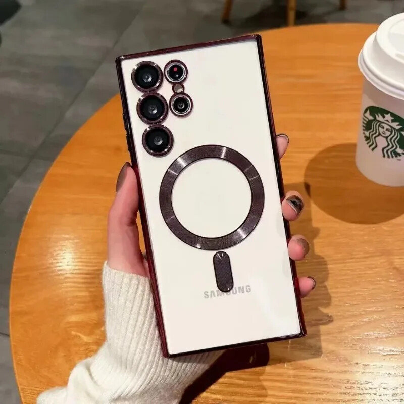 Luksuzna prozirna obloga za Magsafe kućište za Samsung Galaxy S24 S21 S22 S23 Ultra Plus silikonska prozirna maska za bežično punjenje