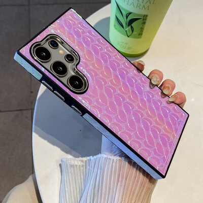 Για Magsafe Μαγνητική δερμάτινη θήκη Phone Gradient Texture Για Samsung S24 Ultra S23 S22 Ultra Plus Μαλακό πίσω κάλυμμα TPU αντικραδασμικό