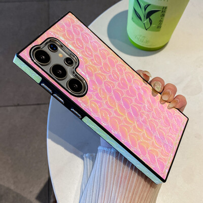 Για Magsafe Μαγνητική δερμάτινη θήκη Phone Gradient Texture Για Samsung S24 Ultra S23 S22 Ultra Plus Μαλακό πίσω κάλυμμα TPU αντικραδασμικό