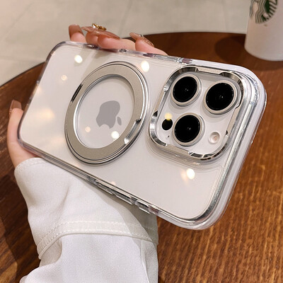 Prozirna obloga za Magsafe magnetsku futrolu za bežično punjenje za iPhone 15 12 13 14 16 Pro Max Plus sa zaštitnim poklopcem za objektiv