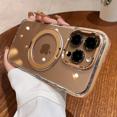 Prozirna obloga za Magsafe magnetsku futrolu za bežično punjenje za iPhone 15 12 13 14 16 Pro Max Plus sa zaštitnim poklopcem za objektiv