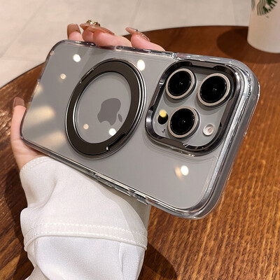 Prozirna obloga za Magsafe magnetsku futrolu za bežično punjenje za iPhone 15 12 13 14 16 Pro Max Plus sa zaštitnim poklopcem za objektiv