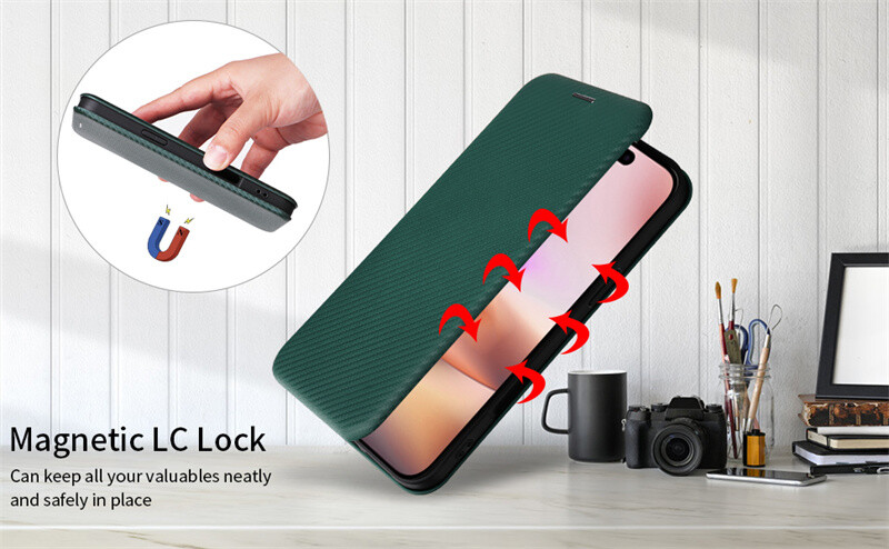 За Samsung S25 S25 Plus S25 Ultra Luxury Flip Carbon Fibre Skin Magnetic Adsorption Protective Case For Galaxy S25 Phone Bags