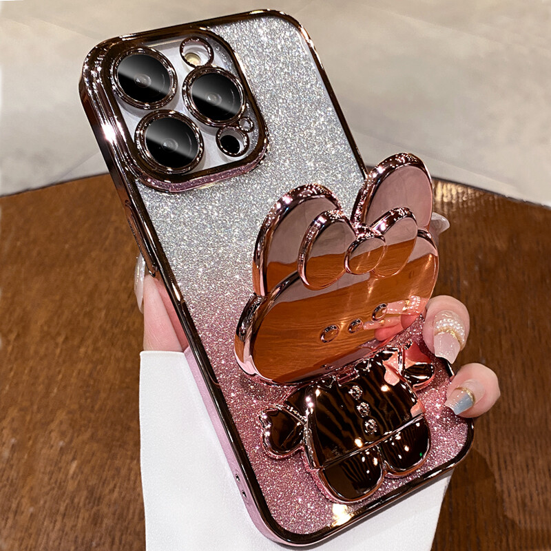 Luksuzna torbica s magnetskim postoljem sa svjetlucavim živim pijeskom za iPhone15 11 12 13 14 16Pro Max Gradient sjajna prozirna stražnja maska od silikona