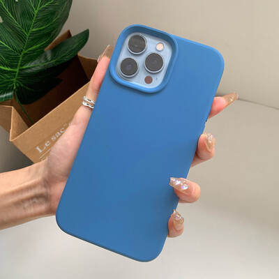 Prabangus originalus skysto silikono dėklas, skirtas iPhone 13 14 15 Pro Max dėklas, skirtas iPhone 11 12 Mini X XR XS Plus pilnas dangtelis