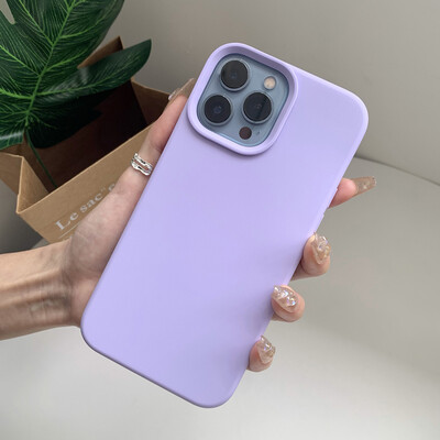 Prabangus originalus skysto silikono dėklas, skirtas iPhone 13 14 15 Pro Max dėklas, skirtas iPhone 11 12 Mini X XR XS Plus pilnas dangtelis