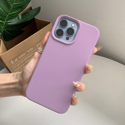 Prabangus originalus skysto silikono dėklas, skirtas iPhone 13 14 15 Pro Max dėklas, skirtas iPhone 11 12 Mini X XR XS Plus pilnas dangtelis