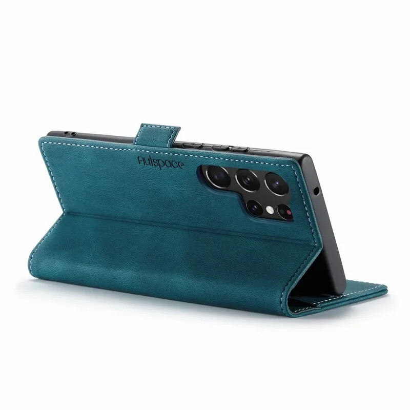 Кожен калъф за Samsung Galaxy S24 S23 S22 Ultra Note 20 10 Plus Луксозен капак за телефон с магнитен флип портфейл за Samsung S24 Ultra