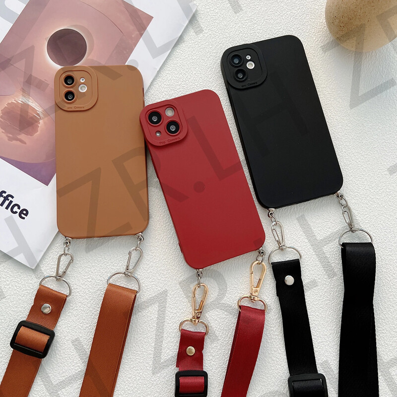 Ogrlica s uzicom za tijelo i lanac, telefonska torbica za iPhone 15 14 13 11 12 Pro Max XS X 7 8 Plus XR Silikonska TPU maska