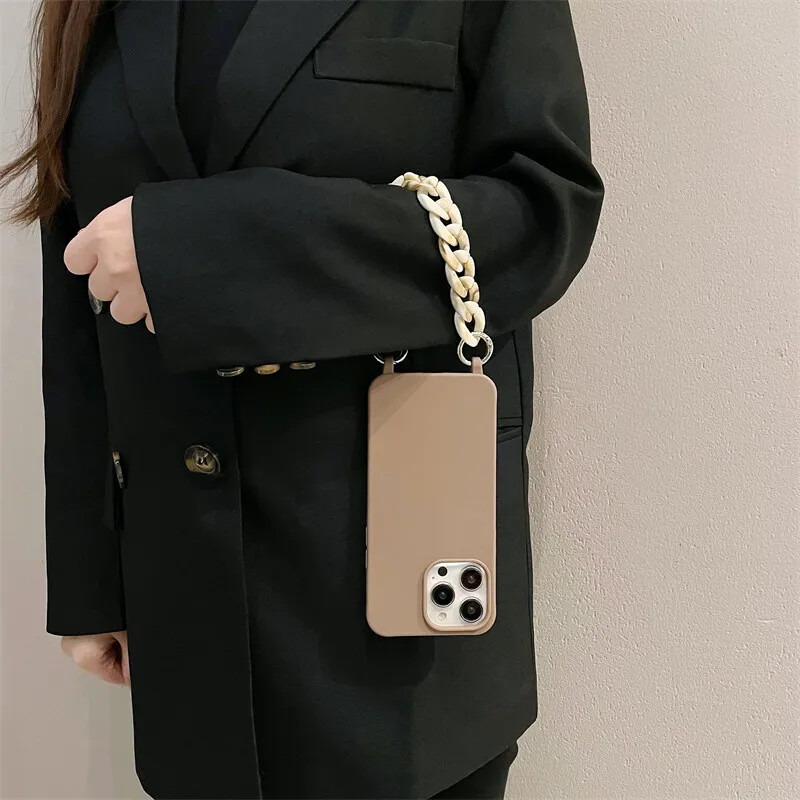 Torbica za telefon s remenom preko tijela u boji slatkiša prikladna za iPhone 15 14 13 12 11 Pro Max Plus ogrlica s mekim silikonskim stražnjim poklopcem