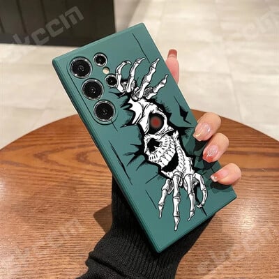 Калъф за телефон с принт на усмихнат дявол за Samsung Galaxy S23 S24 Ultra S22 Plus S20 FE A15 A35 A50 A51 A54 A55 A71 A72 A73 Меко покритие