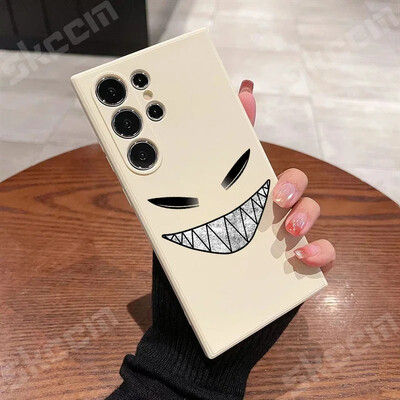 Калъф за телефон с принт на усмихнат дявол за Samsung Galaxy S23 S24 Ultra S22 Plus S20 FE A15 A35 A50 A51 A54 A55 A71 A72 A73 Меко покритие