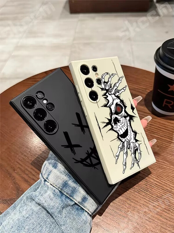 Калъф за телефон с принт на усмихнат дявол за Samsung Galaxy S23 S24 Ultra S22 Plus S20 FE A15 A35 A50 A51 A54 A55 A71 A72 A73 Меко покритие