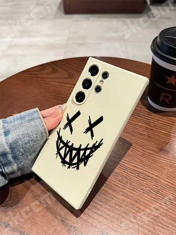 Калъф за телефон с принт на усмихнат дявол за Samsung Galaxy S23 S24 Ultra S22 Plus S20 FE A15 A35 A50 A51 A54 A55 A71 A72 A73 Меко покритие