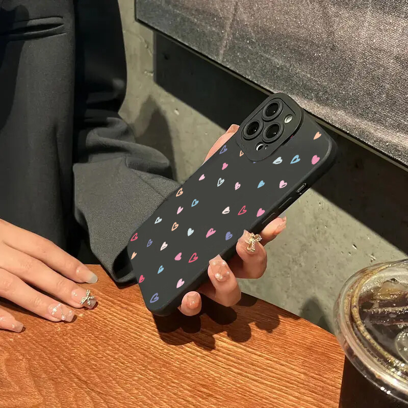 Šareno malo ljubavno srce Silikonska maska za telefon za Samsung Galaxy S25 S24 S23 Ultra S22 Plus S21 FE A16 A14 A13 A34 A54 A33 poklopac