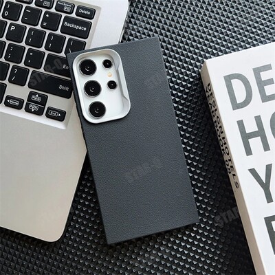 S 24 23 22 21 20 Луксозен кожен калъф с текстура за Samsung Galaxy S24 S23 S22 S20 S21 Fe Plus Ultra 5G Мек заден капак S24fe S20fe