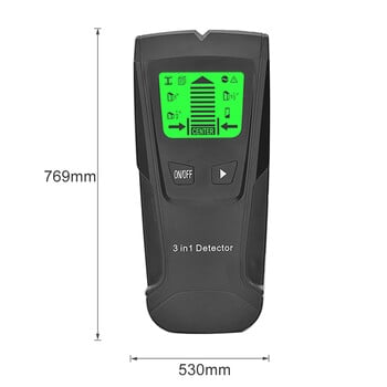 3 σε 1 LCD Wall Stud Finder Sensor Wall Scanner Ηλεκτρονικός ανιχνευτής Edge Center Ξύλο ρεύματος μέταλλο AC Live Wires Detection