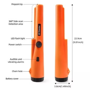 Ανιχνευτής μετάλλων Handheld Diving Detector GP Pointer Metal 360 Degree Scan Accurate Pointer Αδιάβροχο πηνίο ανιχνευτής ασφαλείας