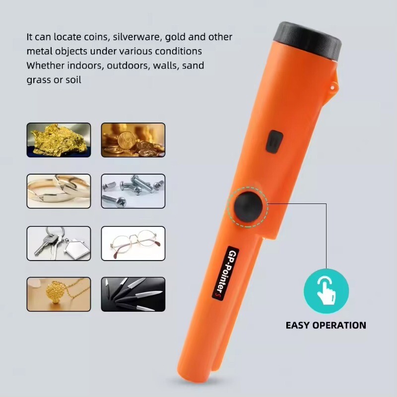 Metalo detektorius rankinis nardymo detektorius GP rodyklė Metalinis 360 laipsnių skenavimas tikslus rodyklės vandeniui atsparus ritės apsaugos detektorius