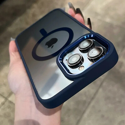 Magnetic Luxury Clear Armor For Magsafe Wireless Charging Case for iPhone 16 15 14 13 12 11 Pro Max Αντικραδασμικό κάλυμμα προφυλακτήρα