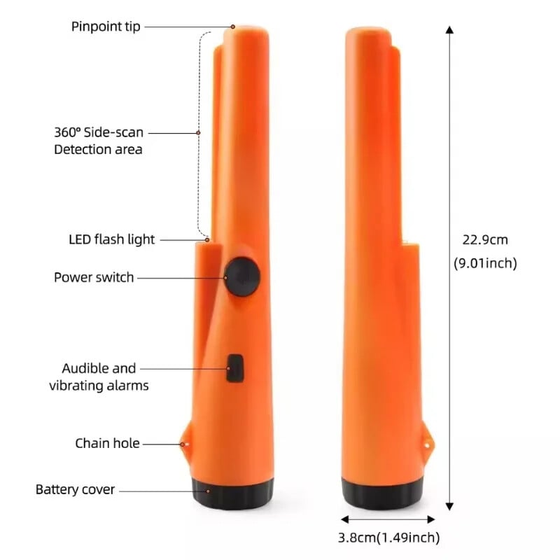 Metalo detektorius rankinis nardymo detektorius GP rodyklė Metalinis 360 laipsnių skenavimas tikslus rodyklės vandeniui atsparus ritės apsaugos detektorius