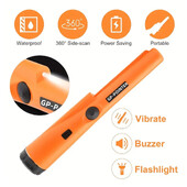 Rankinis metalo ieškiklis Metalo smailių strypų detektorius GP rodyklė vandeniui atsparus IP66 metalo aukso detektorius monetų auksui