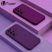 Γνήσια θήκη τηλεφώνου υγρής σιλικόνης για Samsung Galaxy S24 S23 S22 S21 S20 Ultra Plus FE A54 A53 A52 A73 5G 4G Soft Cover Funda