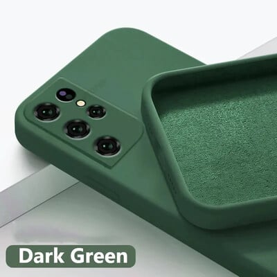 Γνήσια θήκη τηλεφώνου υγρής σιλικόνης για Samsung Galaxy S24 S23 S22 S21 S20 Ultra Plus FE A54 A53 A52 A73 5G 4G Soft Cover Funda